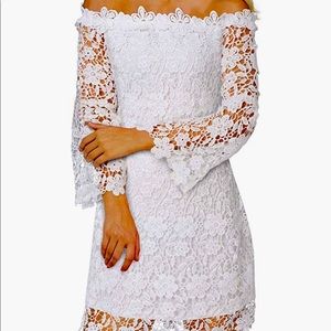 Off Shoulder Floral Lace Cocktail Dress, size XL